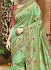 Fresh green pink pure banarasi silk wedding saree 1202