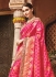 Pink pure banarasi silk wedding saree 1211