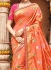 Light orange pure banarasi silk wedding saree 1212