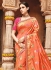 Light orange pure banarasi silk wedding saree 1212