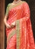 Peach pure banarasi silk wedding saree 1214