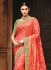 Peach pure banarasi silk wedding saree 1214