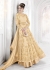 Cream color net party wear anarkali