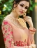 Peach georgette embroidered wedding anarkali z504