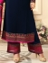 Drashti Dhami navy blue semi stitched embroidered suit 1802