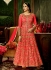 Gajri silk bridal wear embroidery work anarkali style 3882