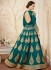 Teal green color thapa silk party wear anarkali kameez