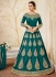 Teal green color thapa silk party wear anarkali kameez