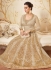 Beige color net party wear anarkali kameez