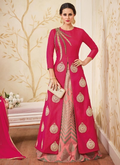 Pink color mastani silk wedding wear masakali