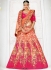 Peach pink silk wedding lehenga choli 1309