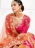 Peach pink silk wedding lehenga choli 1309