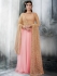 Peach color net wedding wear salwar kameez
