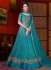 Blue color net wedding anarkali