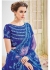 Blue Net Embroidered Partywear Saree 4107