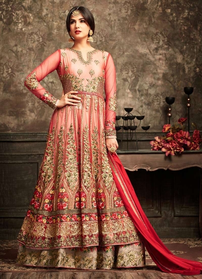 Sonal Chauhan Red Anarkali Suit 5105