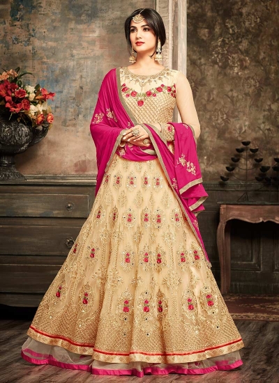 Sonal Chauhan Beige Anarkali Suit 5107