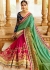 Green pink blue wedding saree 8007