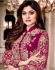 Shamita Shetty magenta color party wear anarkali kameez