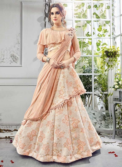 Party wear cream net lehenga 201