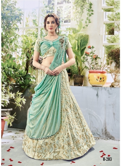 Party wear green georgette lehenga 203