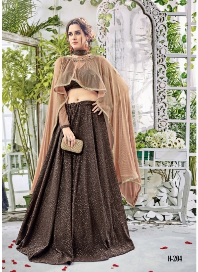 Party wear brown georgette lehenga 204