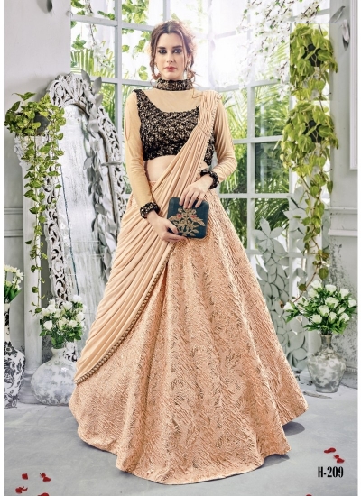 Party wear beige georgette lehenga 209