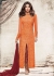 Priyanka chopra peach color net straight cut salwar kameez