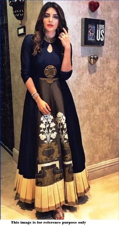 Bollywood Style Shama Sikander Navy blue silk gown