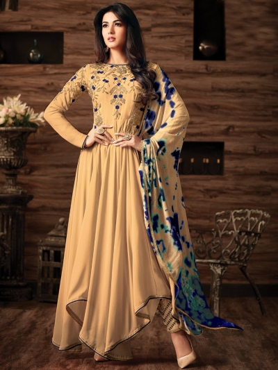 Sonal chauhan Beige georgette anarkali 4808