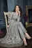 Grey color net weddding lehenga and pant style kameez