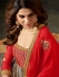 Jennifer Winget Grey and red crushed georgette anarkali