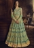 Mint green net wedding wear lehenga kameez