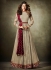 Jennifer Winget Grey and Maroon Lycra jacquard anarkali