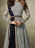 Jennifer Winget Grey and Navy blue Lycra jacquard anarkali