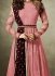 Jennifer Winget Pink and Maroon Lycra jacquard anarkali