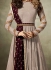 Jennifer Winget Beige and Maroon Lycra jacquard anarkali