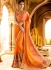 Orange color softy wedding saree