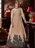 Beige color net wedding anarkali