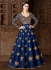Blue silk wedding anarkali