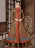 Brown green silk wedding anarkali