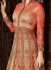 Peach net wedding lehenga kameez