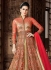 Peach net wedding lehenga kameez