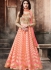 Peach and beige dhupion and brocade wedding anarkali