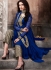 Navy blue silk wedding anarkali