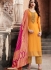 Orange color slub silk wedding anarkali