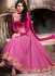 Pink color slub satin wedding anarkali