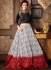 Black and white silk digital wedding lehenga choli