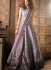 Grey viscous georgette and silk digital wedding lehenga choli