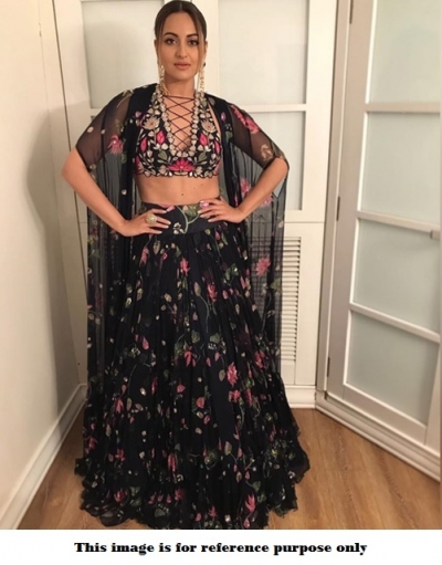 Bollywood Sonakshi Sinha black georgette lehenga